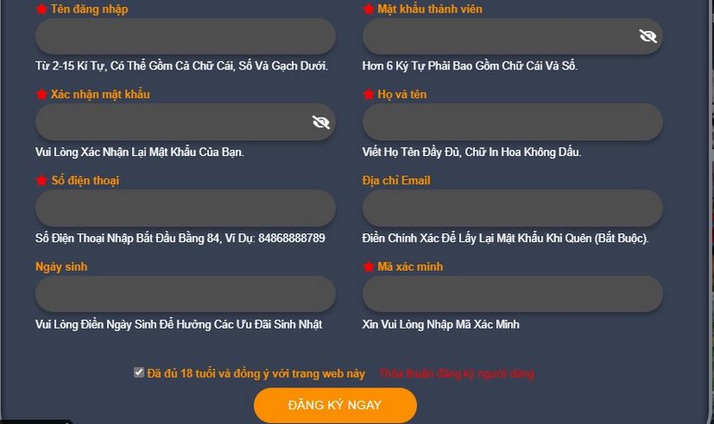 Khi đăng ký tài khoản N8, hội viên cần cung cấp thông tin thật